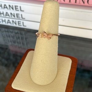 Rose Gold Plated Sweetest Two 🦋 Open Front Ring - Freesize 🩷